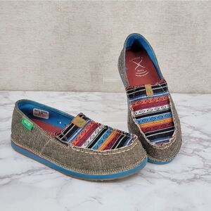 Twisted X Women's Serape Driving Moccasin Slip On Shoes Moc Toe Size 6